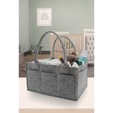 Jasper Gri Keçe Anne Bebek Bakım Çantası Organizer 33x23x18 cm Omuz-Askılı Model Özellikli
