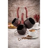 JASPER JPR-710 KARE KIRMIZI 3LÜ GRANİT CEZVE TAKIMI