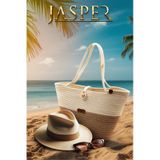 Jasper Jüt İp Bej Çok Amaçlı Seyahat Piknik Plaj Çantası Bej
