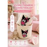Jasper Jüt Ip Kuromi Karakterli Çocuk Çamaşır Sepeti Oyuncak Organizeri Düzenleyici Solmaz-Yırtılmaz