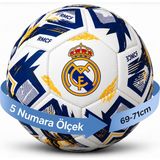 Jasper Real Madrid Temalı 5 Numara Futbol Topu – 69-71 cm – Beyaz Lacivert – Halı Saha ve Açık Alan Futbol Topu - Mavi - Beyaz