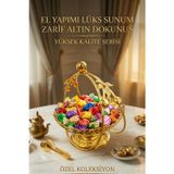 Jasper Seren Gold Kiraz Detaylı Sunumluk Şekerlik Nikah Şekerliği Nişan Sunumluğu Sunumluk Tepsisi Ö