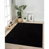Jassrug Tavşan Tüyü Kürk Halı 120X180 Siyah