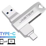 Jaster 64Gb. Type-C ve Usb 3.0 Hızlı Usb Flash Bellek Otg Çift Girişli Metal Sağlam ve Orjinal - Gri Metal - 64 GB