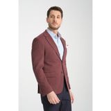 Jasto Erkek Bordo Kendinden Desenli Örme Kumaş Slim Fit Dar Kesim Blazer Ceket Bordo 48