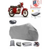 Jawa 250 Classic Branda Gri Arka Çanta Uyumlu(Topcase) Motosiket Brandası Motor Örtüsü Çadır Su Geçirmez Motosiklet Kılıfı Motor Brandası,lastikli,taşıma Torbalı
