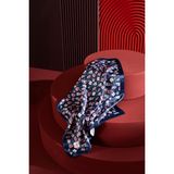 Jawel Kadın Çiçek Desenli 55*55 cm Bandana & Fular - Lacivert