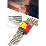 Jaws 9 Parça Çelik Alyan Takımı Tork Anahtarı Seti Yıldız Alyan Set 120 mm 1410
