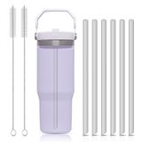 JAYOBGO Stanley Iceflow Tumbler Flip Pipet için Yedek Pipet, Stanley IceFlow 20/30/40/60 oz Paslanmaz Çelik Su Şişesi, Yalıtımlı Su Aksesuarları için Temizleme Fırçalı 6 Adet Yeniden Kullanılabilir Silikon
