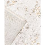 Jazmin Krem Çerçeveli Modern Geometrik Etnik Desenli Boho Makinada Yıkanabilir Hafif Hav Toz Vermez Leke Tutmaz Kaymaz Taban Dijital Makine Baskı Halı Oturma Odası Salon Yolluk Koridor Mutfak Halısı
