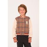 Jazziee Erkek Çocuk Ekose Desen Kolej Ceket - Vizon - 11 - 12 Yaş