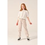 Jazziee Genç Kız Çocuk Çizgili Jogger Pantolon - Bej - 10 - 11 Yaş