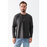 JB John Borners Erkek Bisiklet Yaka J Baskılı %100 Pamuklu Sweatshirt Antrasit - 25K 5725