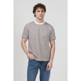 JB John Borners Erkek Bisiklet Yaka Modal Kumaş Çizgili T-Shirt Kahverengi - 26Y 1005