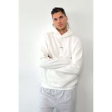 JB John Borners Erkek Kapüşonlu Baskılı Kanguru Cepli Sweatshirt Beyaz - 25K 5281
