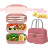 JBGOYON® Bento yemek kutusu seti - Yetişkinler ve çocuklar için 3 istiflenebilir kap, kadınlar için beslenme çantası - Beslenme çantası dahil, sızdırmaz ve BPA içermez - Dahili kap seti - Bulaşık