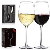 JBHO Kristal Şarap Kadehleri - Elde Üfleme Kırmızı veya Beyaz Şarap Kadehleri - 510 ml - 2'li Set - Kurşunsuz Premium Kristal - Uzun Saplı Şarap Kadehleri - Şeffaf