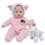 jc toys Berenguer Boutique bebek, 38 cm, yumuşak vücut, gözler açılır ve kapanır, kıyafet ve pelüş hayvan dahil, fil, pembe, Berenguer tarafından tasarlanmıştır, 2 yaşından itibaren