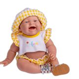 JC Toys - Lola Lemon Twist bebek, 36 cm, yumuşak vinil, gülen yüz, oturan bebek, Vichy ve sandaletli kıyafet, kız çocuk, 2 yaş