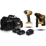 JCB 18BLRH Kömürsüz Kırıcı-Delici + 18ID Darbeli Vidalama + 18 V 4.0 Ah Çift Akülü Set - 2 x 4.0 Ah