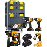 JCB 18V 6 Parça Akülü El Aleti Seti - 2 Ad. 2.0 Ah + 2 Ad. 4.0 Ah Li-Ion Batarya + 2 Ad. Şarj Cihazı