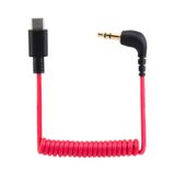 JCMOYUTY RODE Wireless Go II için USB C - 3,5 mm Kablo, Sarmal Dik Açı TRS Erkek DAC AUX Adaptörü Ses Kablosu iPhone 15 Pro Max Plus, Galaxy S23 Ultra, Pixel 7 iPad Air Mini ile Uyumlu