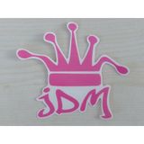 Jdm Kral Tacı Stıcker Pembe 11X9cm - King Stıcker, Jdm Kral Tacı Etıketı, Jdm Tac Cıkartması