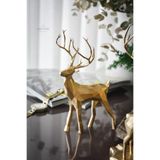 jeane home decor 19cm Kubik Dekoratif Geyik Figür Biblo Obje Gold Renk Yılbaşı Geyiği Premıum