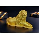 jeane home decor 21 Cm Gold Altın Varak Dekoratif Aslan Obje Heykel Büst Hediyelik