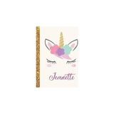 Jeanette: Jeanette Unicorn Personalized Black Paper Sketchbook For Girls And Kids To Drawing And Ske - Renkli - 1
