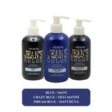 jeans color Amonyaksız Mavi + Deli Mavisi + Mavi Rüya Renkli Saç Boyası Seti 250 ML