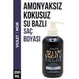 Jean’s Color Amonyaksız Mor Renkli Saç Boyası 250 ml Kokusuz Su Bazlı Violet Hair Dye