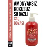 Jeans Color Amonyaksız Pamuk Şekeri Pembe Renkli Saç Boyası 250 Ml Kokusuz Su Bazlı Cotton Candy Pink Hair Dye