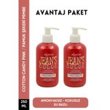 Jeans Color Amonyaksız Pamuk Şekeri Pembe Renkli Saç Boyası 250 Ml X2adet Kokusuz Su Bazlı Cotton Candy Hair Dye