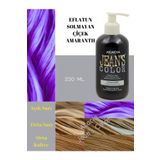 Jeans Color Amonyaksız Renkli Saç Boyası Eflatun Solmayan Çiçek 250Ml. Kokusuz Su Bazlı Amaranth Hair Dye