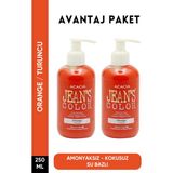 JEAN'S COLOR Amonyaksız Turuncu Renkli Saç Boyası 250 ml X2 Adet Kokusuz Su Bazlı Orange Hair Dye