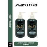 JEAN'S COLOR Amonyaksız Yeşil Renkli Saç Boyası 250 ml X2 Adet Kokusuz Su Bazlı Green Hair Dye