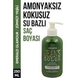 Jean’s Color Amonyaksız Zümrüt Yeşili Renkli Saç Boyası 250 ml Kokusuz Su Bazlı Emerald Glamour Hair Dye