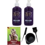 JEAN'S COLOR Saç Boyası Ametist 250 ml 2AD, Saç Açıcı ve Fluweel Saç Boya Kabı Seti
