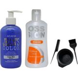 JEAN'S COLOR Saç Boyası Deli Mavi 250 ml ve Boya Temizleyici ve Fluweel Boya Seti
