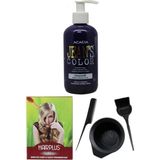 JEAN'S COLOR Saç Boyası Eflatun 250 ml, Saç Açıcı ve Fluweel Saç Boya Kabı Seti