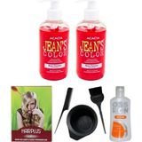 JEAN'S COLOR Saç Boyası Gül Kurusu 250 ml 2AD, Saç Açıcı, Boya Silici ve Fluweel Boya Kabı Seti