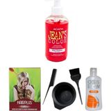 JEAN'S COLOR Saç Boyası Gül Kurusu 250 ml, Saç Açıcı, Boya Silici ve Fluweel Boya Kabı Seti