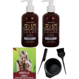 JEAN'S COLOR Saç Boyası Gün Batımı 250 ml 2AD, Saç Açıcı ve Fluweel Boya Kabı Seti