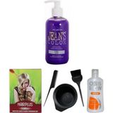 JEAN'S COLOR Saç Boyası Leylak 250 ml , Saç Açıcı, Boya Temizleyici ve Fluweel Boya Seti