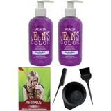 JEAN'S COLOR Saç Boyası Marşmelov 250 ml 2AD, Saç Açıcı ve Fluweel Saç Boya Kabı Seti