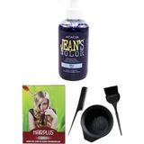 JEAN'S COLOR Saç Boyası Mavi 250 ml, Saç Açıcı ve Fluweel Saç Boya Kabı Seti