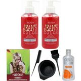 Jean's Color Saç Boyası Somon 250 Ml 2adet Saç Açıcı Boya Temizleyici Ve Fluweel Boya Seti 869900100949697