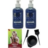 JEAN'S COLOR Saç Boyası Turkuaz 250 ml 2AD, Saç Açıcı ve Fluweel Saç Boya Kabı Seti