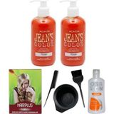 JEAN'S COLOR Saç Boyası Turuncu 250 ml + 2 Adet Saç Açıcı Boya Temizleyici + Fluweel Boya Seti
